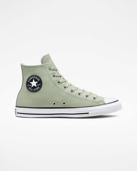 Tenisky Vysoke Converse Chuck Taylor All Star Kozene Panske Olivovo Zelená | SK PGKLN7